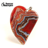 Red Botswana Agate Gemstone Pendant Necklace