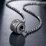Silver Good Luck Bead Pendant True Words Necklace Retro Jewelry