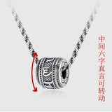 Silver Good Luck Bead Pendant True Words Necklace Retro Jewelry