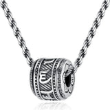 Silver Good Luck Bead Pendant True Words Necklace Retro Jewelry