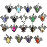 Natural Stone Amethyst Bat Pendant for DIY Jewelry Making