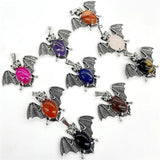Natural Stone Amethyst Bat Pendant for DIY Jewelry Making