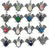 Natural Stone Amethyst Bat Pendant for DIY Jewelry Making