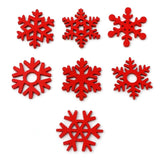 50pcs Christmas Wooden Embellishments Scrapbooking Snowflake Mix