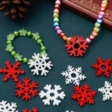 50pcs Christmas Wooden Embellishments Scrapbooking Snowflake Mix