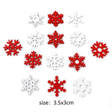 50pcs Christmas Wooden Embellishments Scrapbooking Snowflake Mix