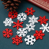 50pcs Christmas Wooden Embellishments Scrapbooking Snowflake Mix