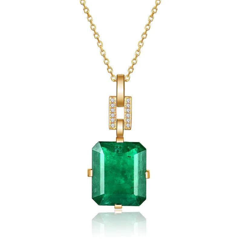Emerald Zircon Pendant Necklace Women's Jewelry