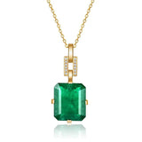 Emerald Zircon Pendant Necklace Women's Jewelry
