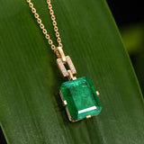 Emerald Zircon Pendant Necklace Women's Jewelry