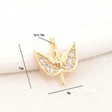 9*11MM 14K Brass Leaf Pearl Beads Connect Charms Caps Jewelry Accessories