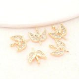 9*11MM 14K Brass Leaf Pearl Beads Connect Charms Caps Jewelry Accessories