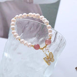 Freshwater Pearls Bracelet with Butterfly Shell Women Style