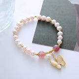Freshwater Pearls Bracelet with Butterfly Shell Women Style