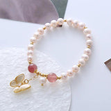 Freshwater Pearls Bracelet with Butterfly Shell Women Style