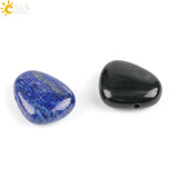 CSJA Natural Gem Stone Reiki Pendants Lapis Lazuli Pink Purple Clear Crystal Opa