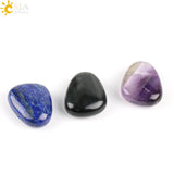 CSJA Natural Gem Stone Reiki Pendants Lapis Lazuli Pink Purple Clear Crystal Opa
