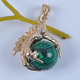 Malachite Bead Dragon's Talons GEM Pendant Jewelry S919