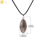 CSJA Labradorite Necklace Healing Spectrolite Gem Stone Pendant