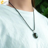 CSJA Labradorite Necklace Healing Spectrolite Gem Stone Pendant