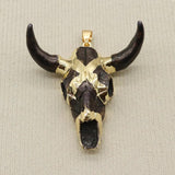 Natural Stone Acrylic Necklace Pendant Resin DIY Bull Head Amulet