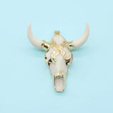 Natural Stone Acrylic Necklace Pendant Resin DIY Bull Head Amulet