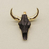 Natural Stone Acrylic Necklace Pendant Resin DIY Bull Head Amulet