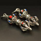 2 PCS Tibetan Silver Enamel Vajry Pestle Nepal Pendant Charm