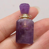 Natural Stone Perfume Bottle Pendant for DIY Necklace