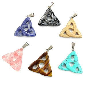 Gem Stone Pendant Crystal Quartz Turquoises Charms for DIY Jewelry Making