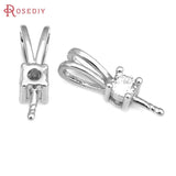 6PCS 18K Brass Zircon Half Hole Beads Charms Pendants High DIY Jewelry Making