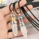 CSJA Pink Quartz Purple Crystal Necklaces G284