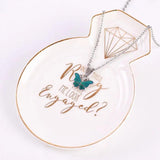 Butterfly Gemstone Mood Necklace Temperature Change Pendant Jewelry