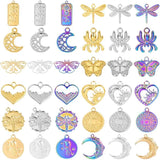 10pcs Moon Charm Butterfly Pendant Stainless Steel Jewelry Making Craft Supplies