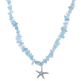 Sweet Starfish Pendant Necklaces Natural Stone Chain