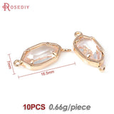 10PCS 18K Brass Polygon Connect Charms Pendants Jewelry Making Accessories