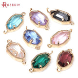 10PCS 18K Brass Polygon Connect Charms Pendants Jewelry Making Accessories