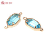 10PCS 18K Brass Polygon Connect Charms Pendants Jewelry Making Accessories