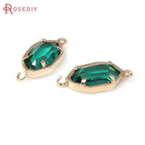 10PCS 18K Brass Polygon Connect Charms Pendants Jewelry Making Accessories