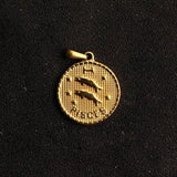 RHYSONG Zodiac Sign Charms Round Pendant DIY Jewelry Findings Silver