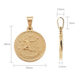 RHYSONG Zodiac Sign Charms Round Pendant DIY Jewelry Findings Silver