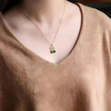 Natural Hetian Jade Double Happiness Jewelry Set