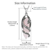 Natural Quartz Crystal Dragon Necklace Vintage Silvery Men Pendants