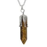 Rose Quartz Gemstone Hexagonal Column Pendant Necklace
