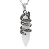 Vintage Dragon Necklace Hexagonal Healing Stone Pendant Jewelry