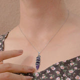 Vintage Dragon Necklace Hexagonal Healing Stone Pendant Jewelry