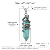 Vintage Dragon Necklace Hexagonal Healing Stone Pendant Jewelry