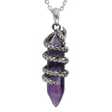 Vintage Dragon Necklace Hexagonal Healing Stone Pendant Jewelry