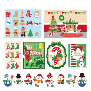 2Pcs Christmas Cutting Dies Stencils Snowman Santa Claus Elk Gingerbread Man