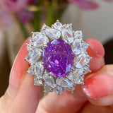 925 Silver Jewelry Set Amethyst Zircon Wedding